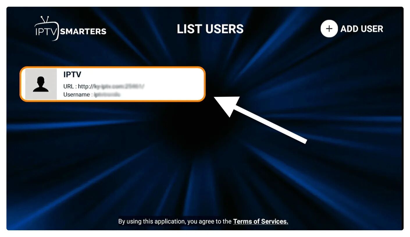 Enter Xtream Codes credentials