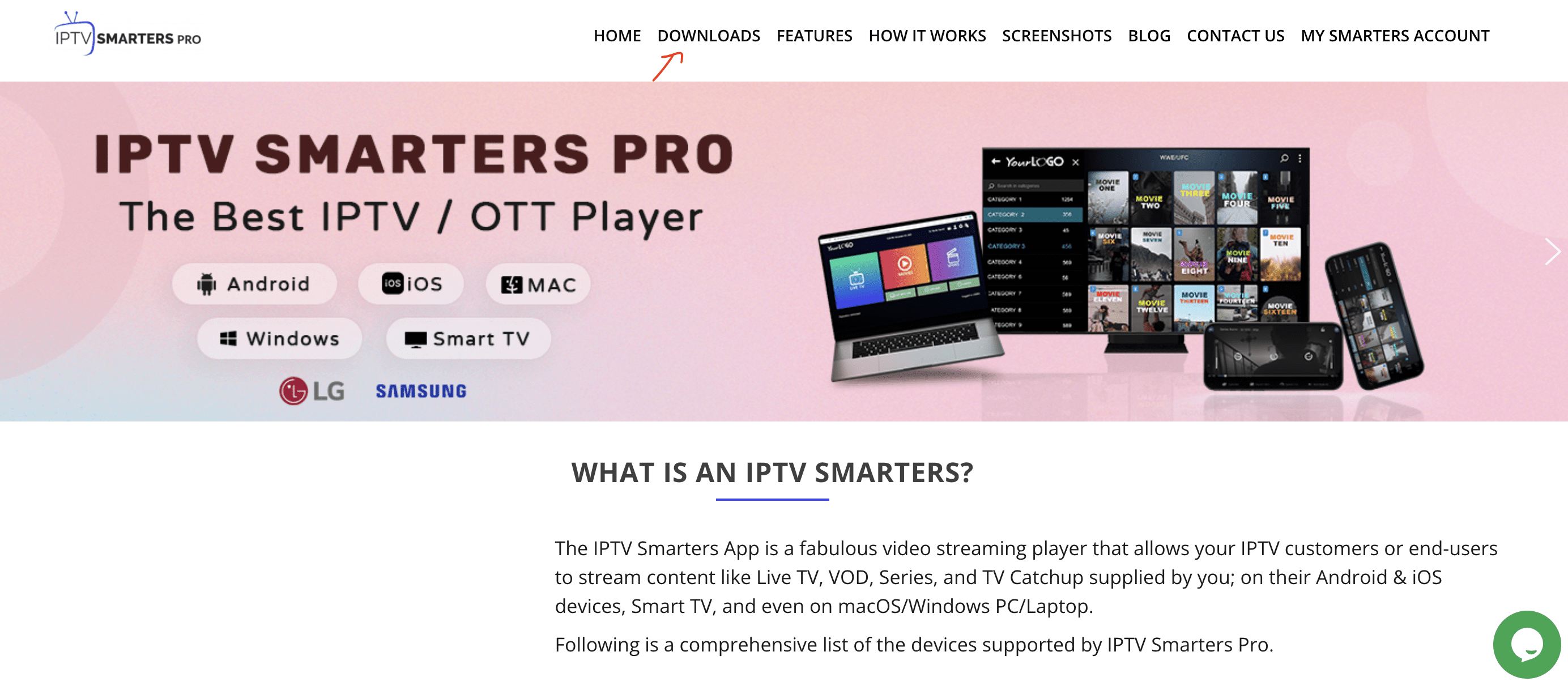 IPTV Smarters Pro downloads page